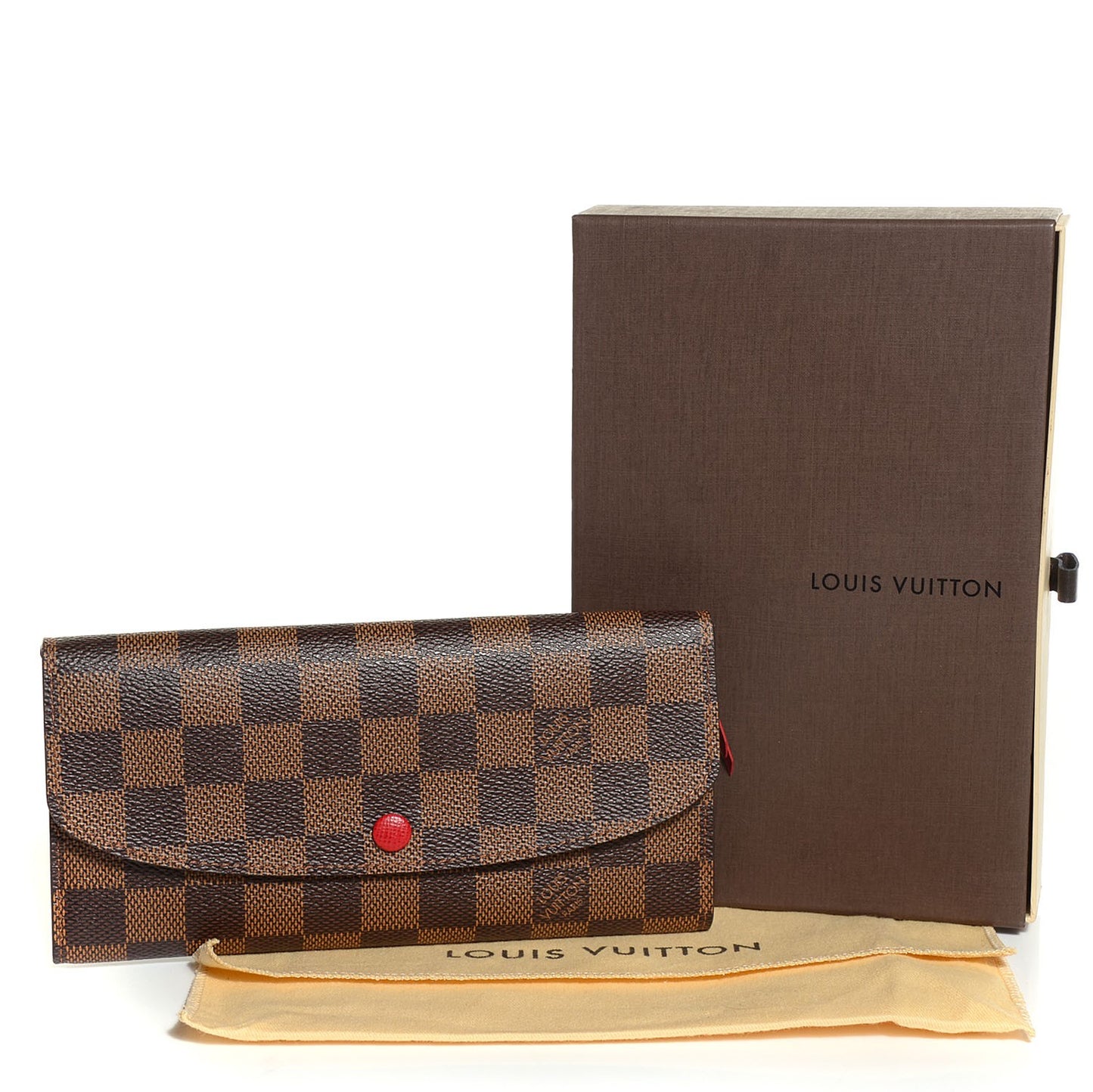 Damier Ebene Emilie Wallet Red