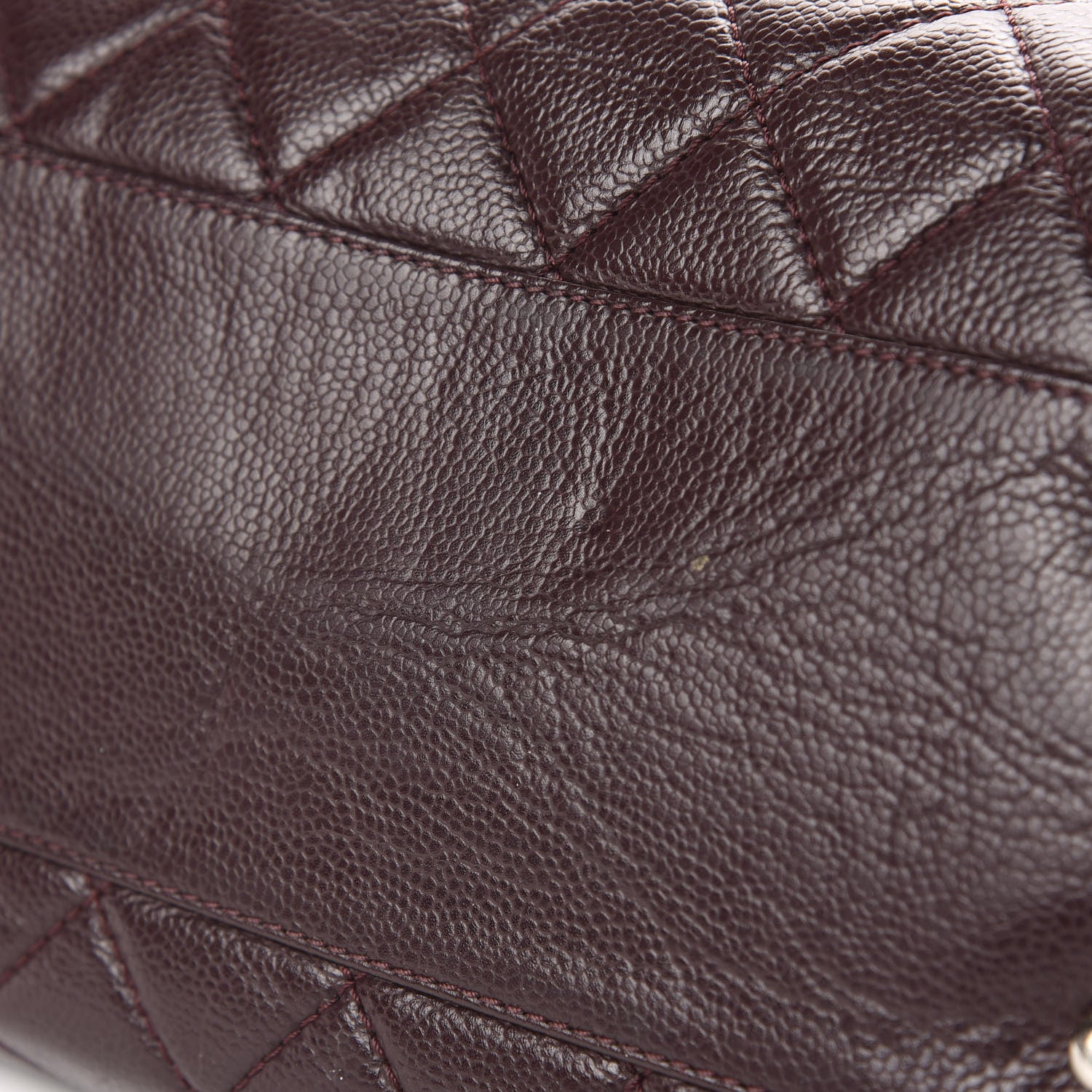 Chanel Caviar Quilted CC Timeless Bowler Burgundy 13 of 16