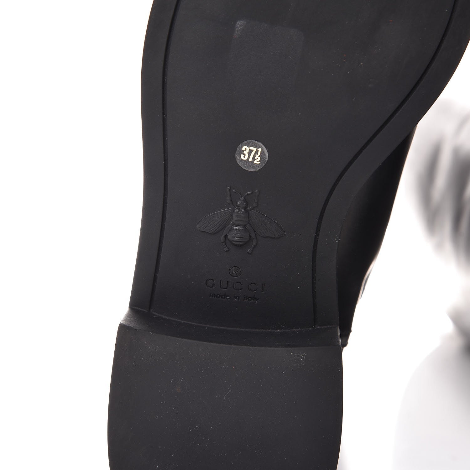 Gucci Calfskin Web Bee Tall Riding Boots 37.5 Black 8 of 12