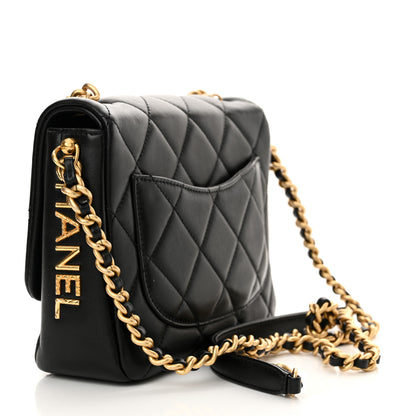 Chanel Lambskin Quilted Small Side Note Flap Black 3 of 11