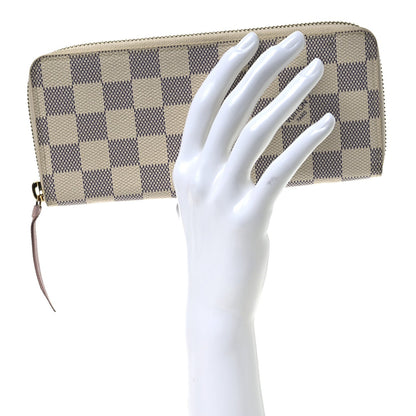 Louis Vuitton Damier Azur Clemence Wallet Rose Ballerine 2 of 7