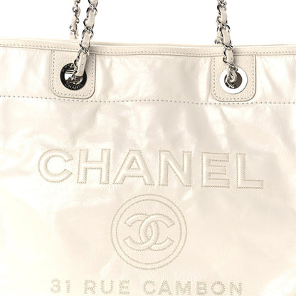 Chanel Glazed Calfskin Small Deauville Tote Ecru 7 of 9