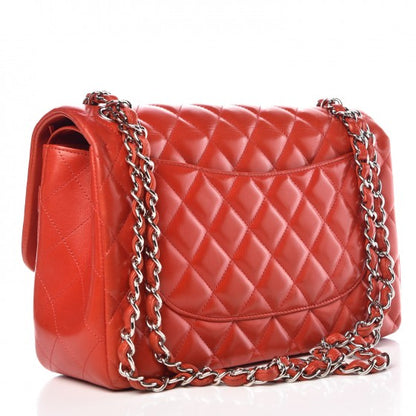 Chanel Lambskin Quilted Jumbo Double Flap Red 4 of 15