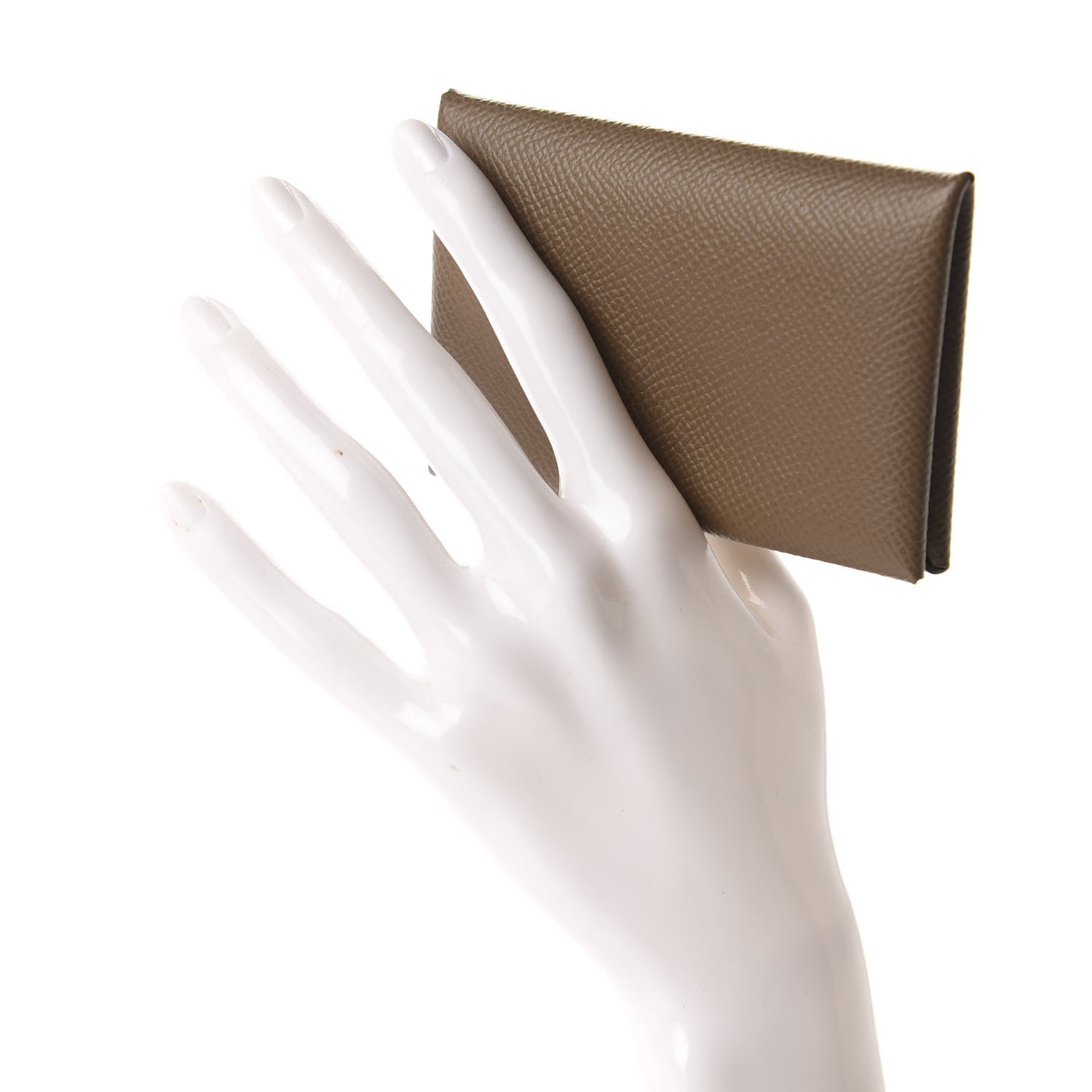 Hermes Epsom Calvi Card Case Etoupe 2 of 8