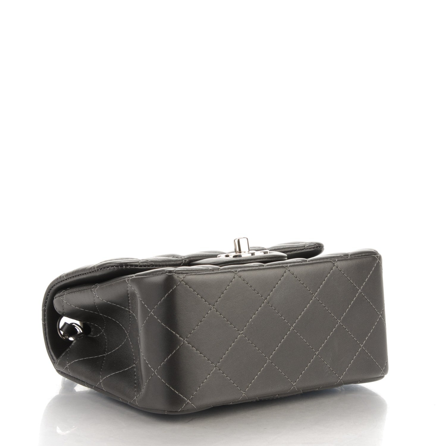 Chanel Lambskin Quilted Mini Square Flap Dark Grey 4 of 8