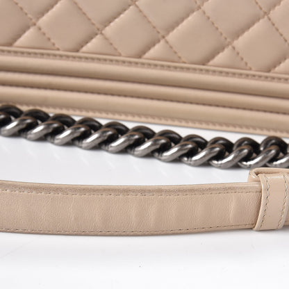Chanel Lambskin Quilted Medium Boy Flap Beige 17 of 17