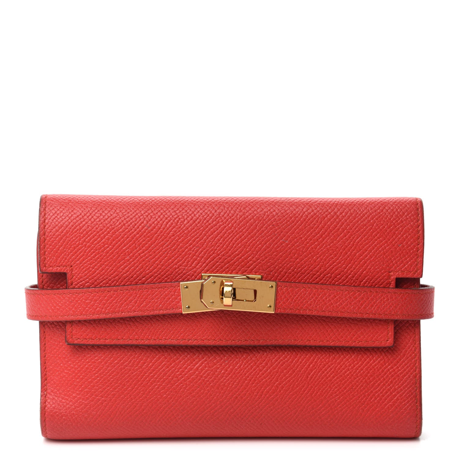 Hermes Epsom Medium Kelly Wallet Rouge Tomate 1 of 9
