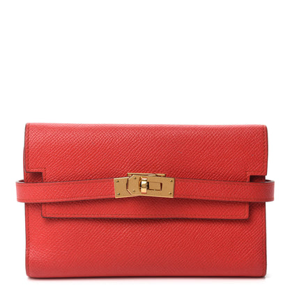 Hermes Epsom Medium Kelly Wallet Rouge Tomate 1 of 9