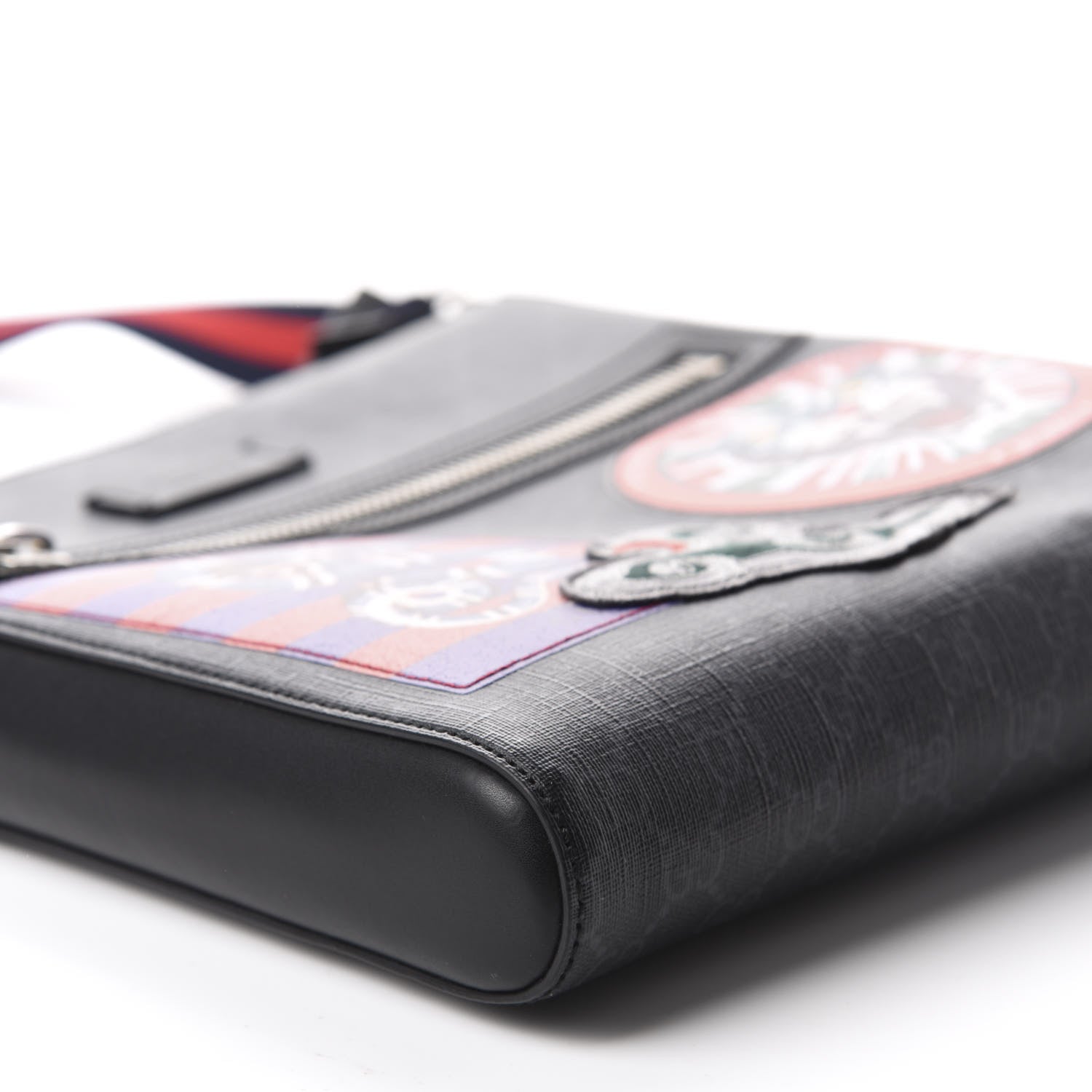 Gucci GG Supreme Monogram Night Courrier Flat Messenger Bag Black Multicolor 6 of 11