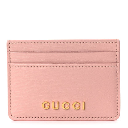 Gucci Calfskin Script Card Holder Light Pink 1 of 8
