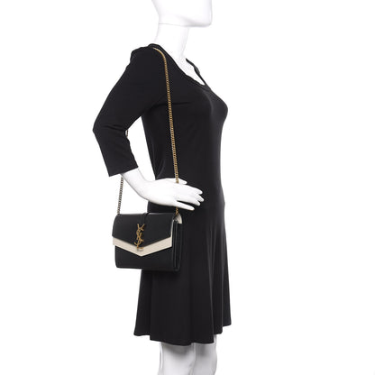 Saint Laurent Smooth Calfskin Monogram Sulpice Chain Wallet Black Crema Soft 2 of 11