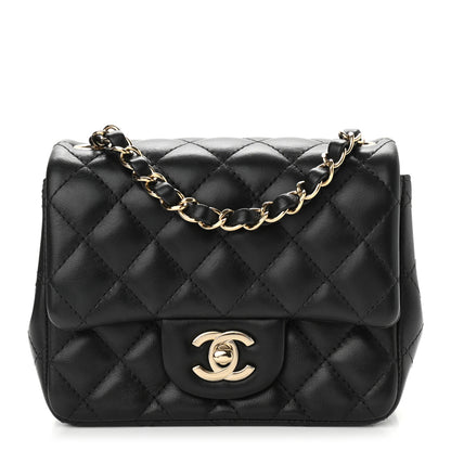 Chanel Lambskin Quilted Mini Square Flap Black 1 of 12