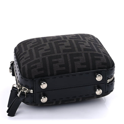 Fendi Recycled Fabric Jacquard Vitello Astro FF 1974 Mini Suitcase Bag Asfalto Black 3 of 8