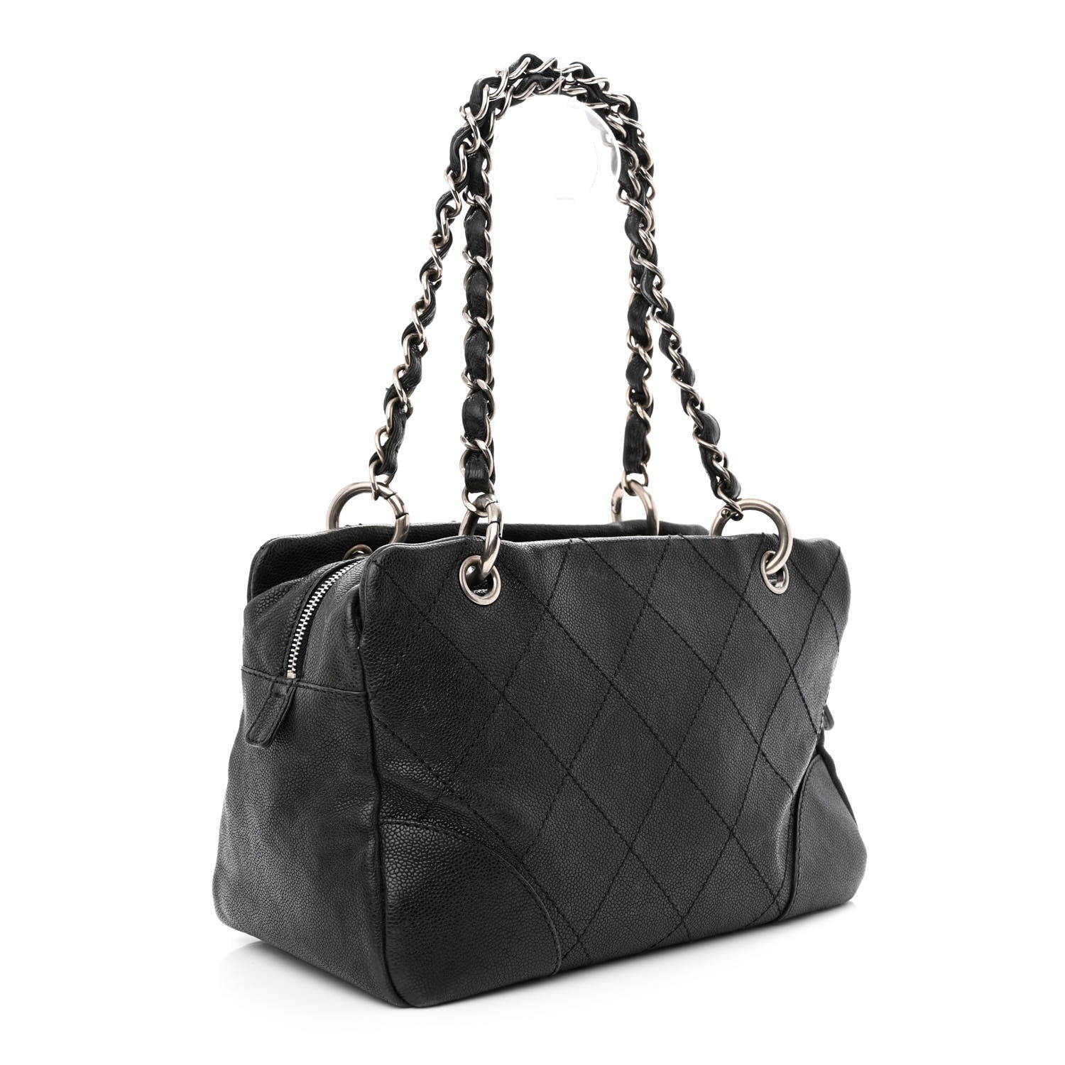 Chanel Distressed Caviar Outdoor Ligne Tote Black 3 of 11