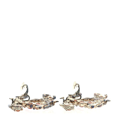 Chanel Crystal CC Gecko Clip On Earrings Gold 3 of 4