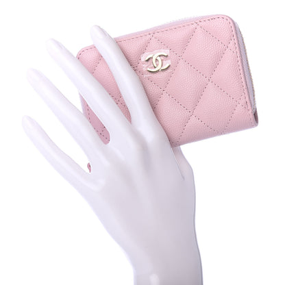 Chanel Caviar Quilted Zip Coin Purse Light Pink 2 of 8