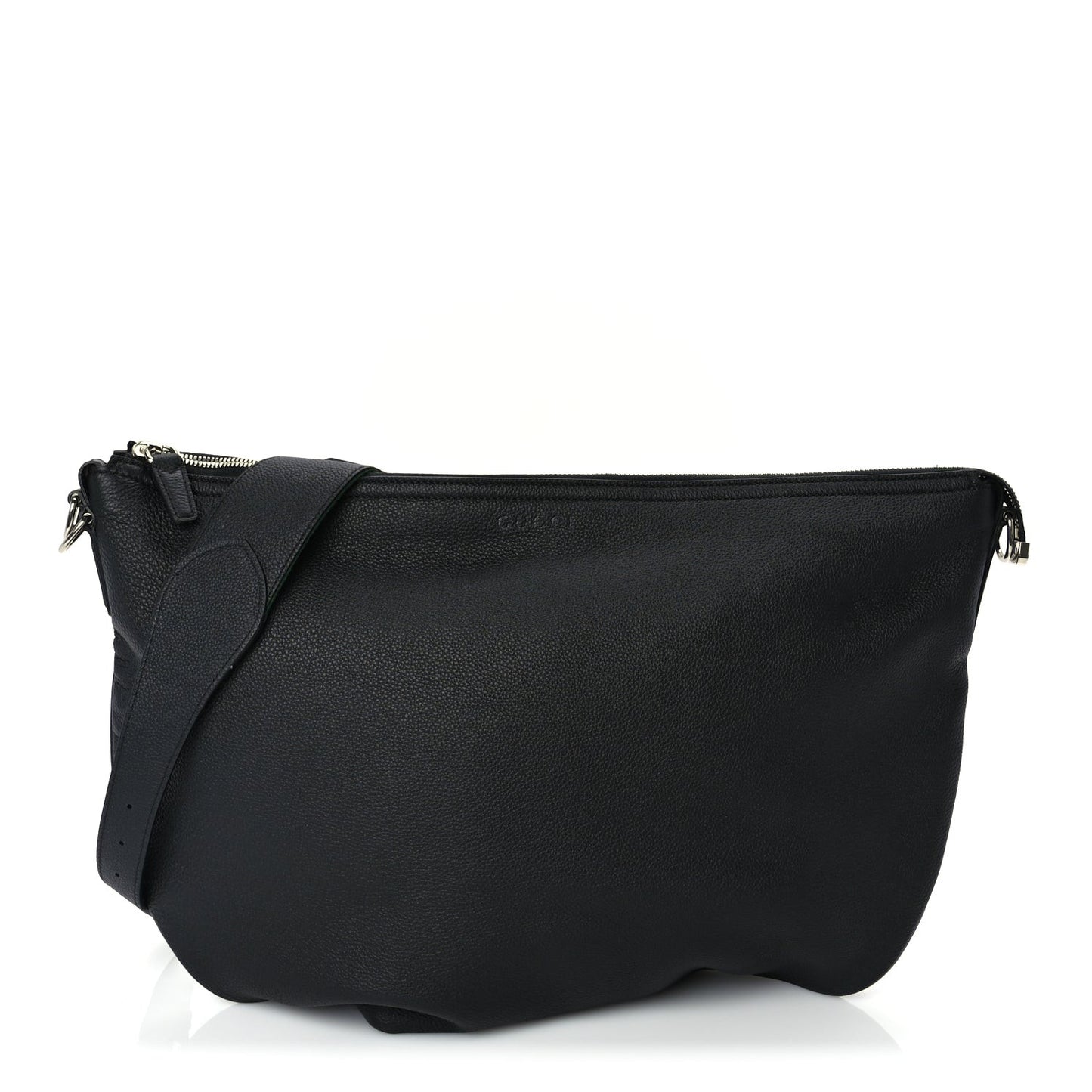 Grained Calfskin Large B Shoulder Bag Black