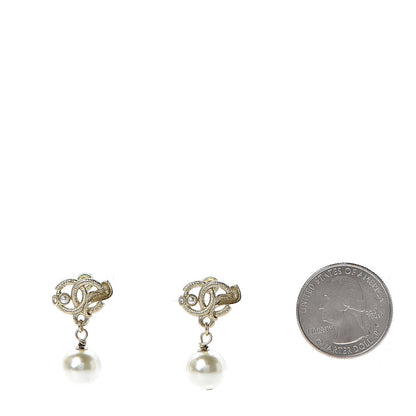 Chanel Pearl CC Drop Earrings Gold 2 of 4