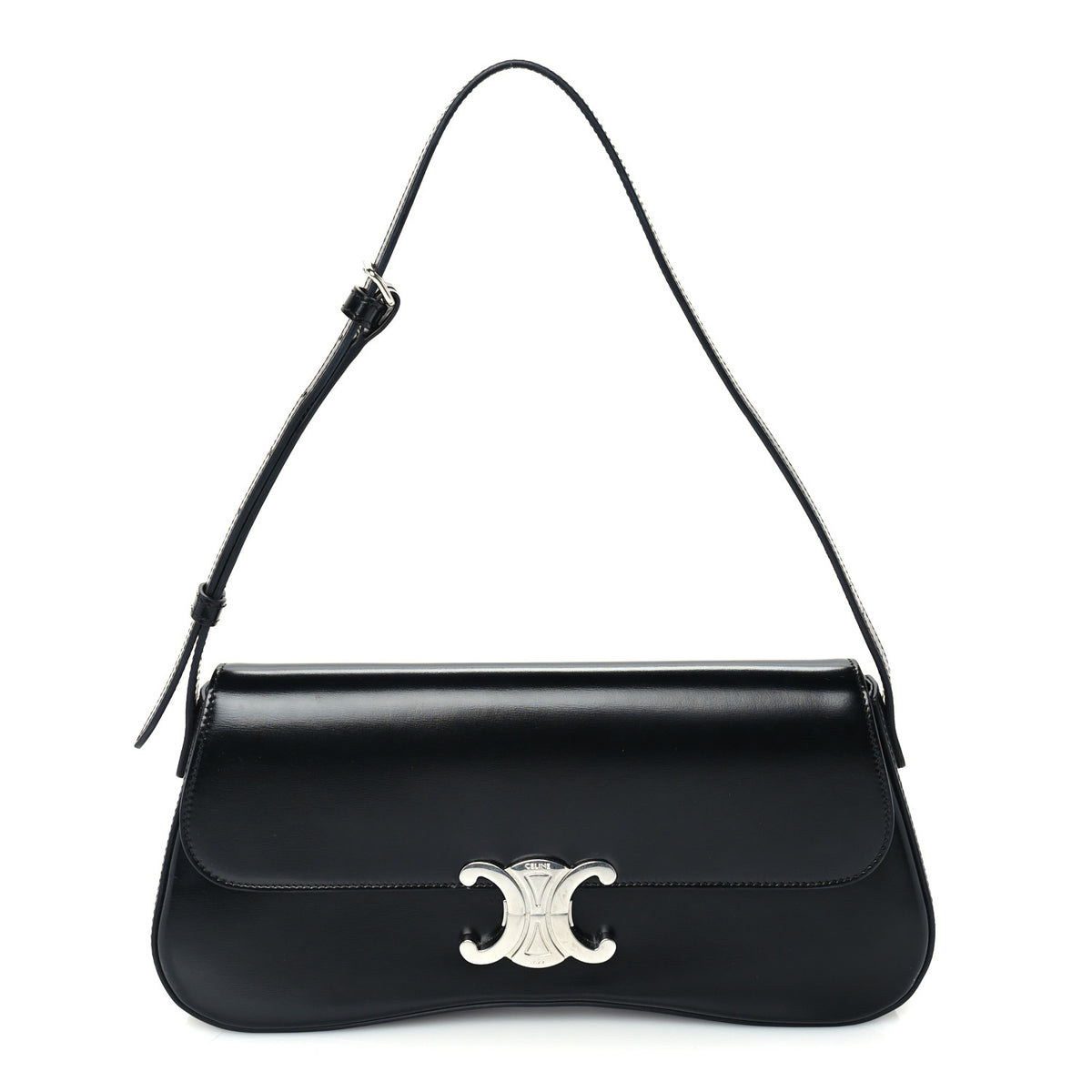 Celine Shiny Calfskin Medium Lola Bag Black 1 of 8