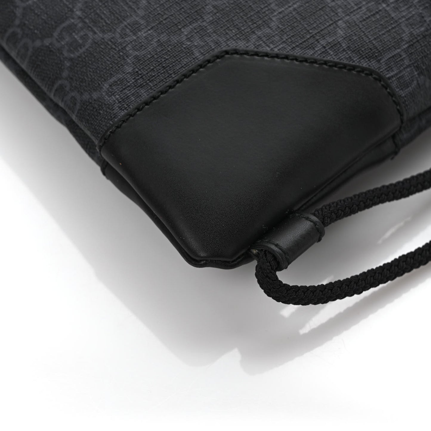 Soft GG Supreme Monogram Appia Calfskin Web Drawstring Backpack Black