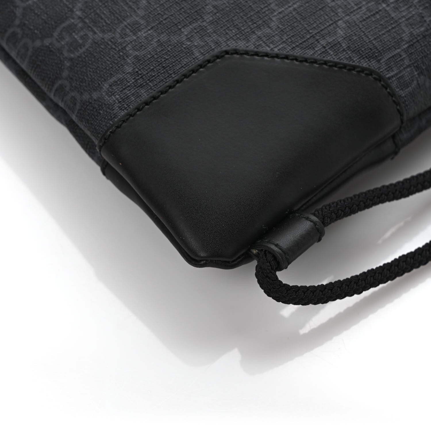 Gucci Soft GG Supreme Monogram Appia Calfskin Web Drawstring Backpack Black 9 of 9