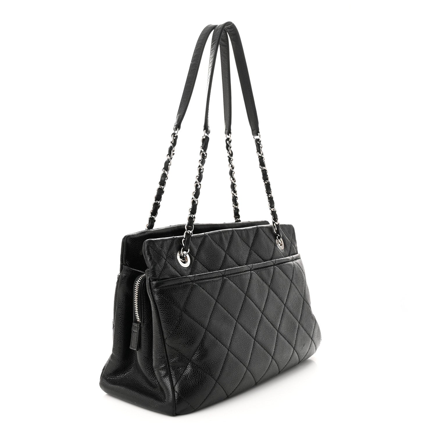 Chanel Caviar Quilted CC Timeless Soft Tote Black 3 of 12