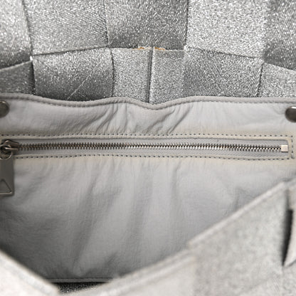 Bottega Veneta Webbing Maxi Intrecciato Cassette Bag Silver 11 of 15