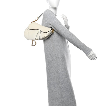 Christian Dior Grained Calfskin Saddle Bag White 2 of 7