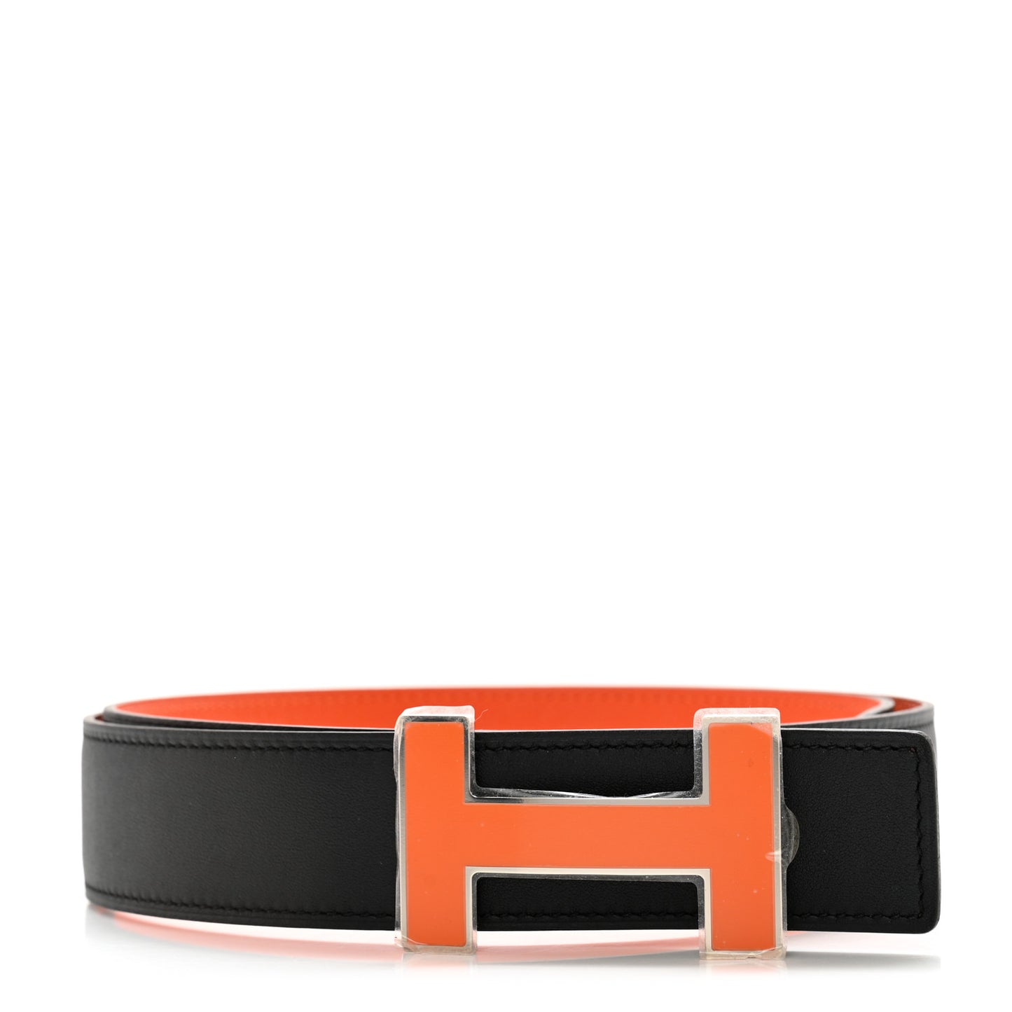 Swift Epsom 32mm Enamel Quizz H Belt 80 32 Black Orange