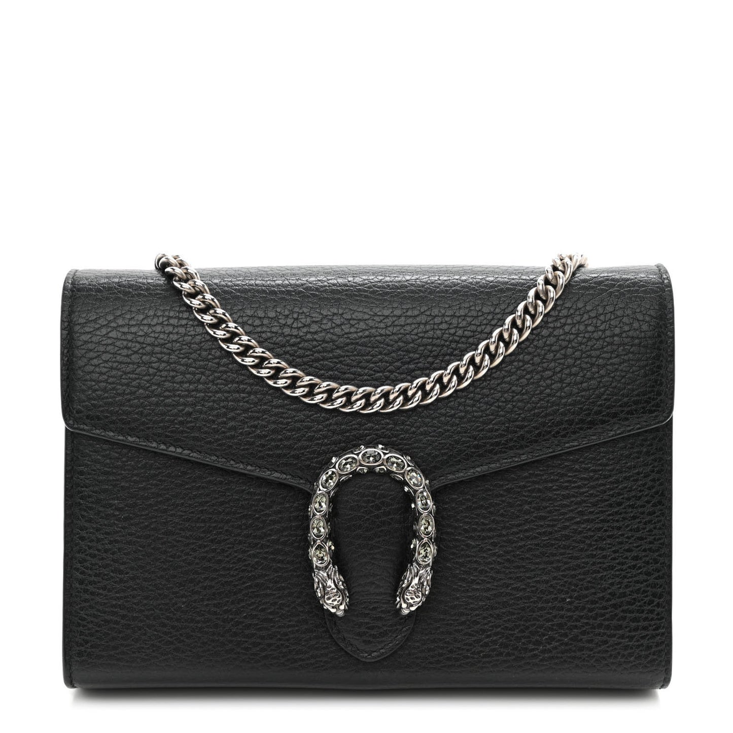 Calfskin Mini Dionysus Chain Wallet Black