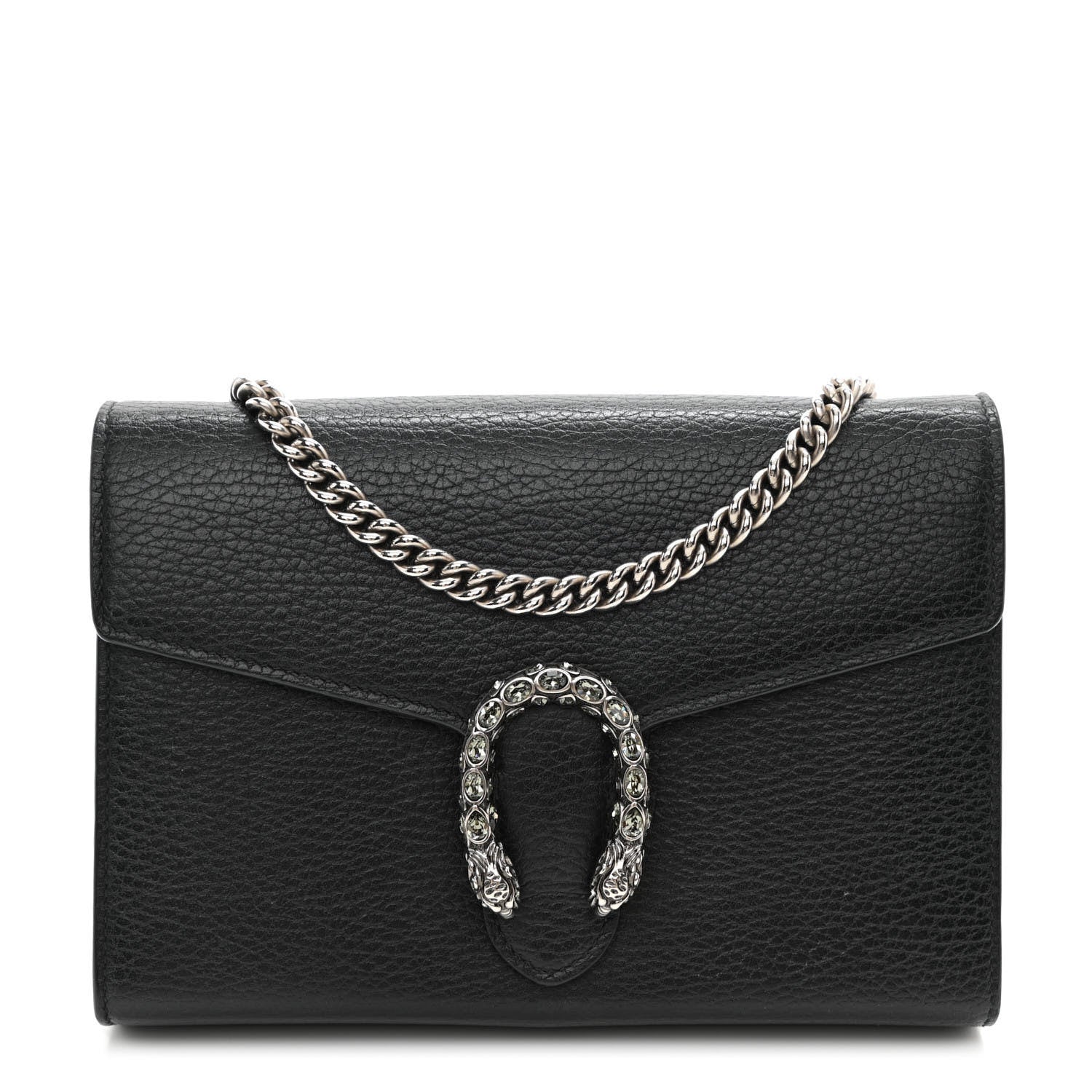 Gucci Calfskin Mini Dionysus Chain Wallet Black 1 of 9