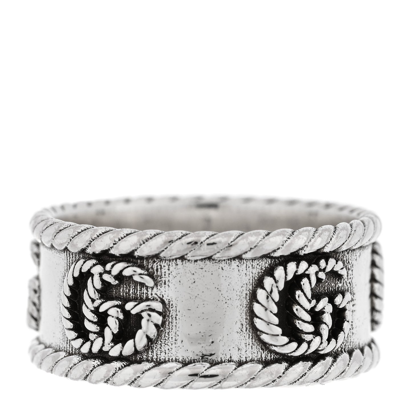 Sterling Silver Torchon GG Marmont Ring 54 7