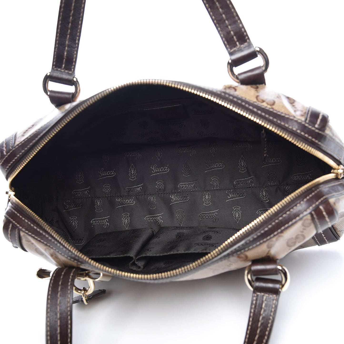 Crystal Monogram Duchessa Boston Bag Brown