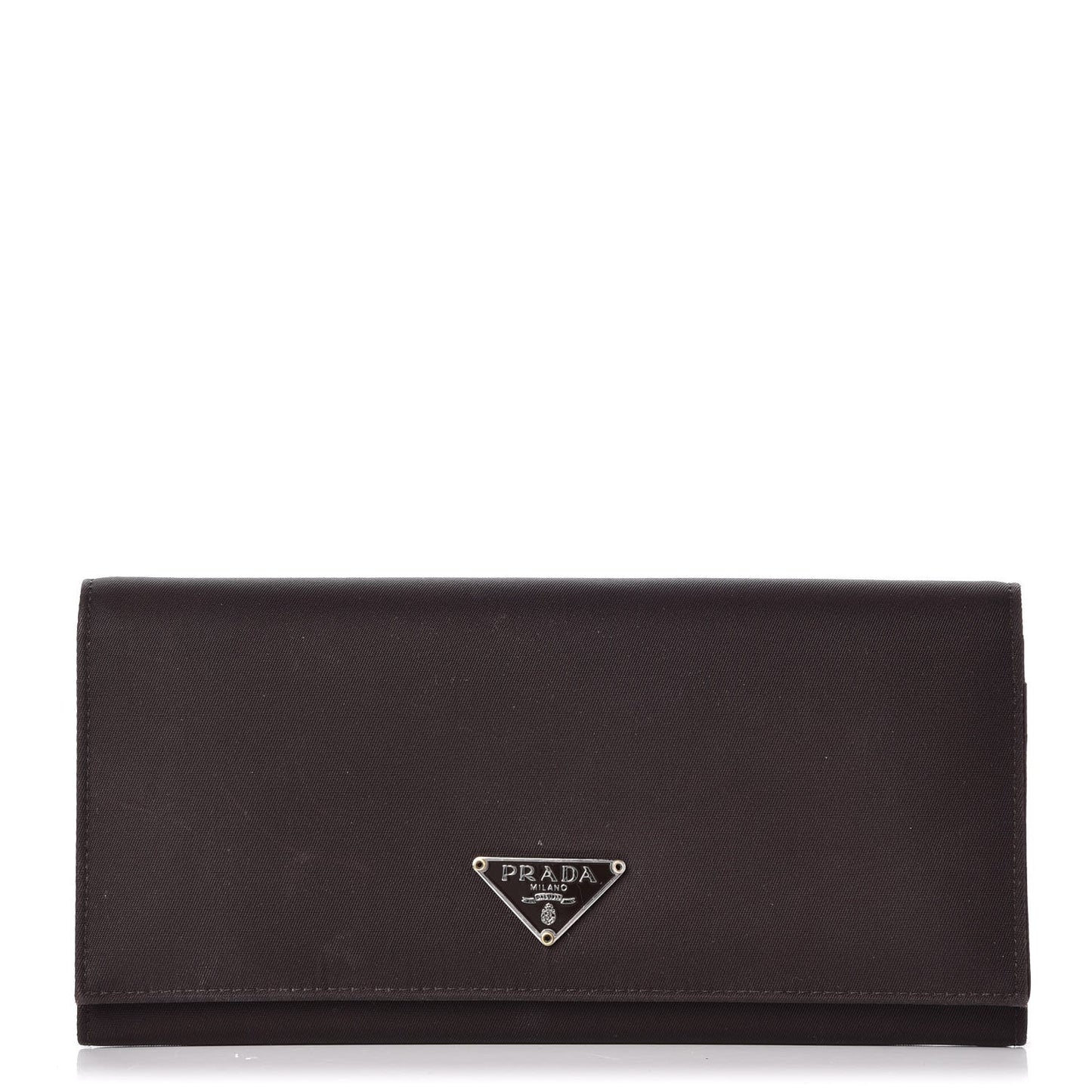 Tessuto Nylon Continental Flap Wallet Ebano