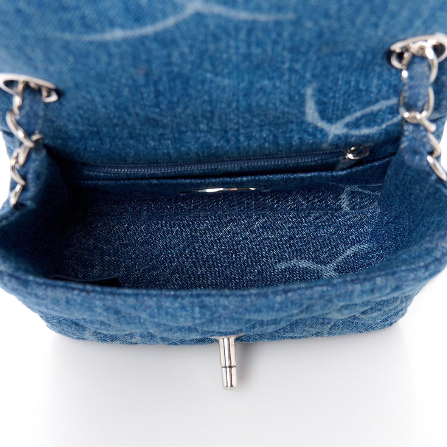 Chanel Denim CC Quilted Mini Square Flap Blue 5 of 11