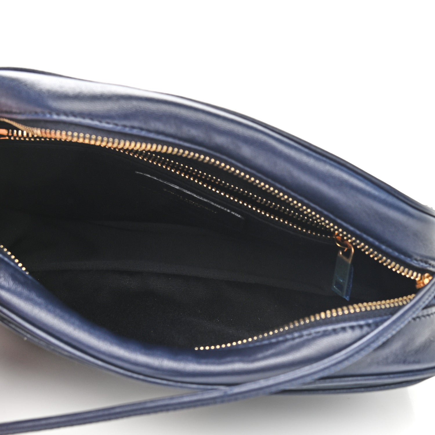 Saint Laurent Lambskin Quilted Victoire Camera Bag Deep Marine 5 of 11