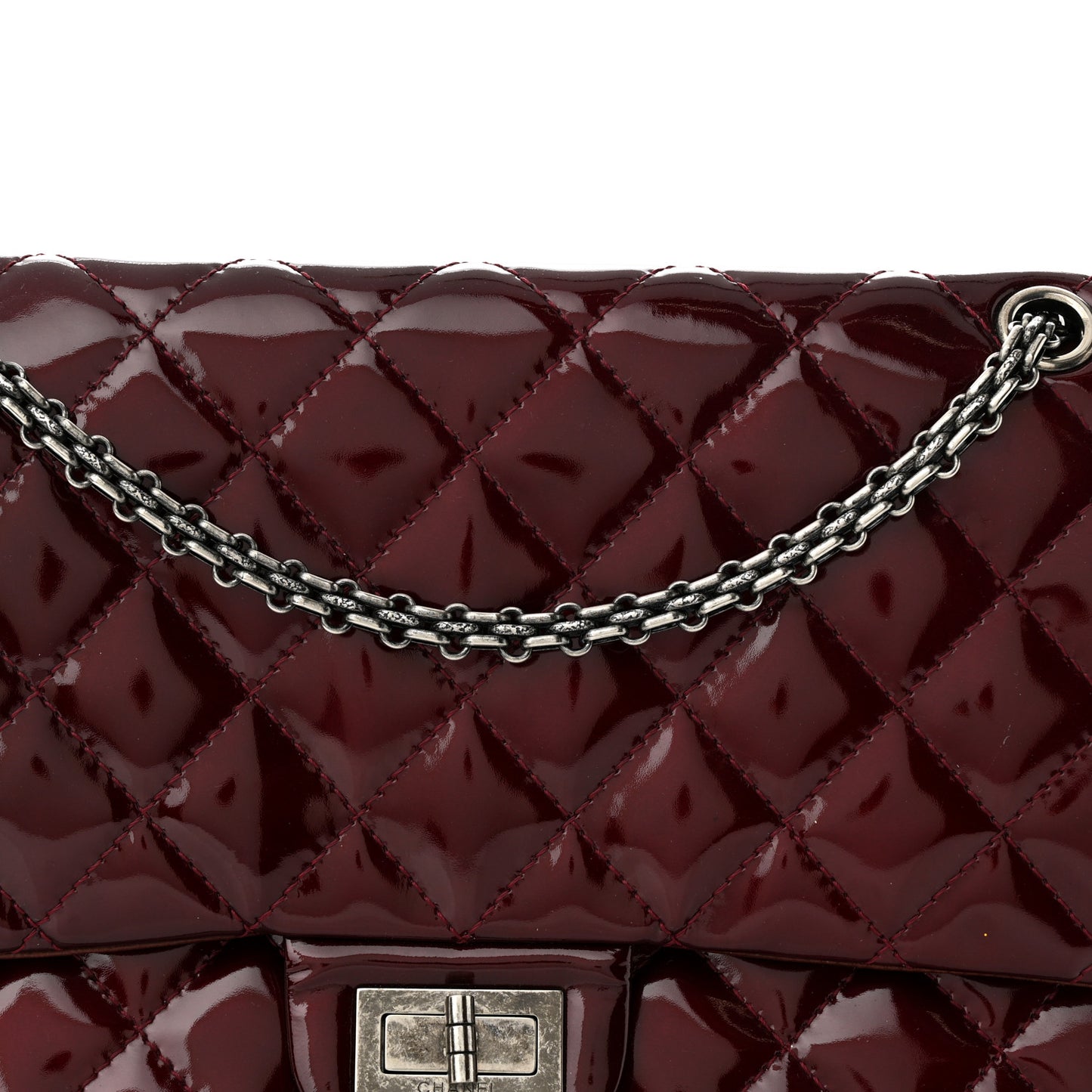 Patent Quilted 2.55 Reissue 227 Flap Light Burgundy