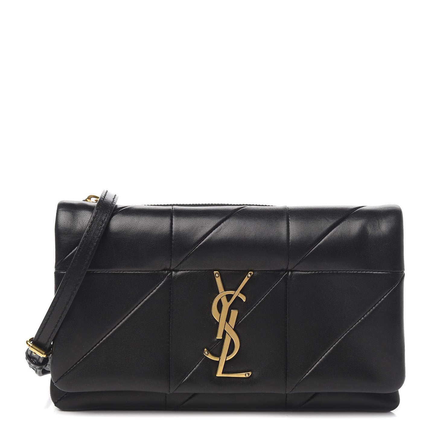 Lambskin Patchwork Monogram Jamie Chain Wallet Black