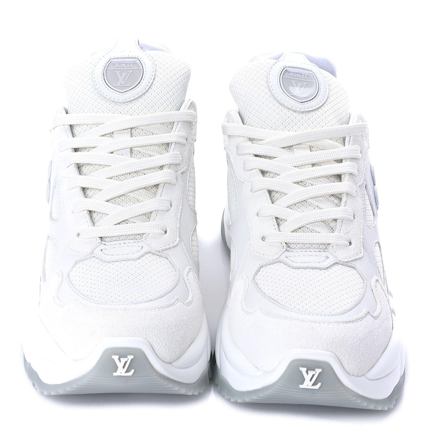 Louis Vuitton Calfskin Run 55 Sneakers 38.5 White 4 of 8