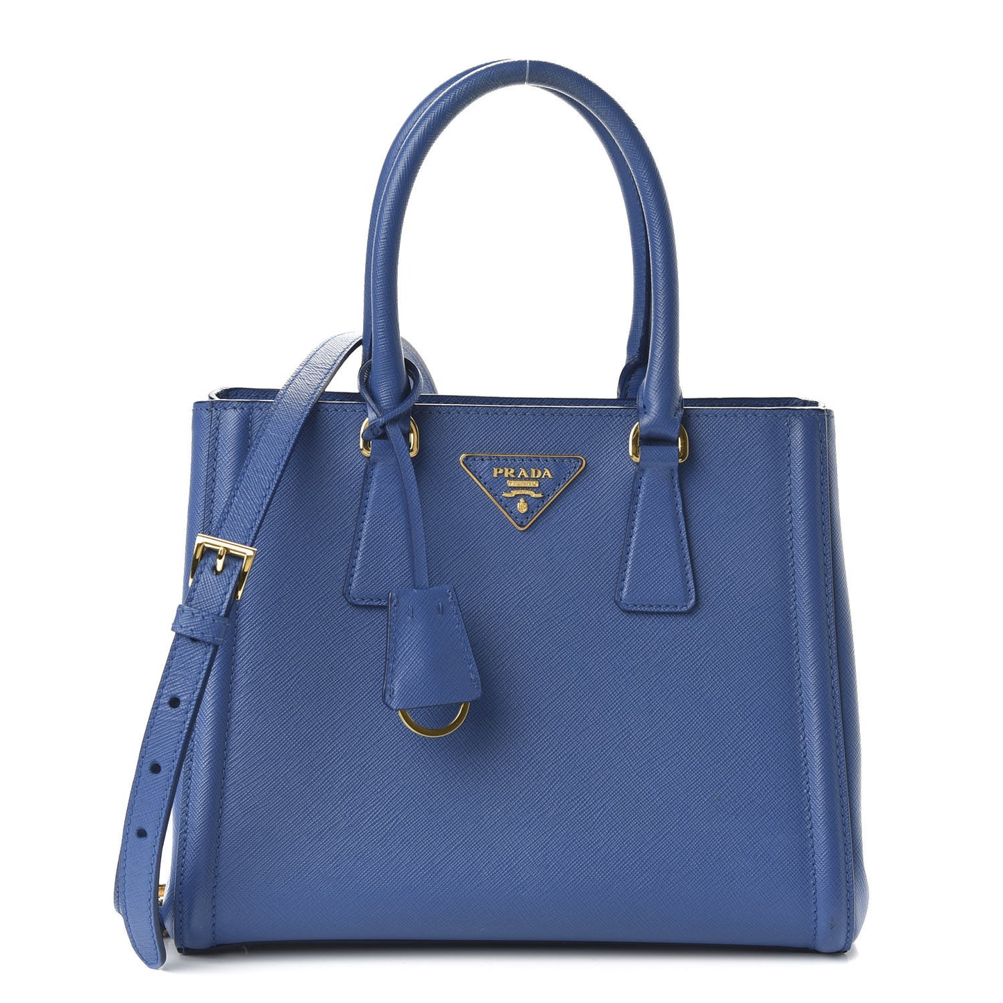 Saffiano Lux Small Tote Azzurro