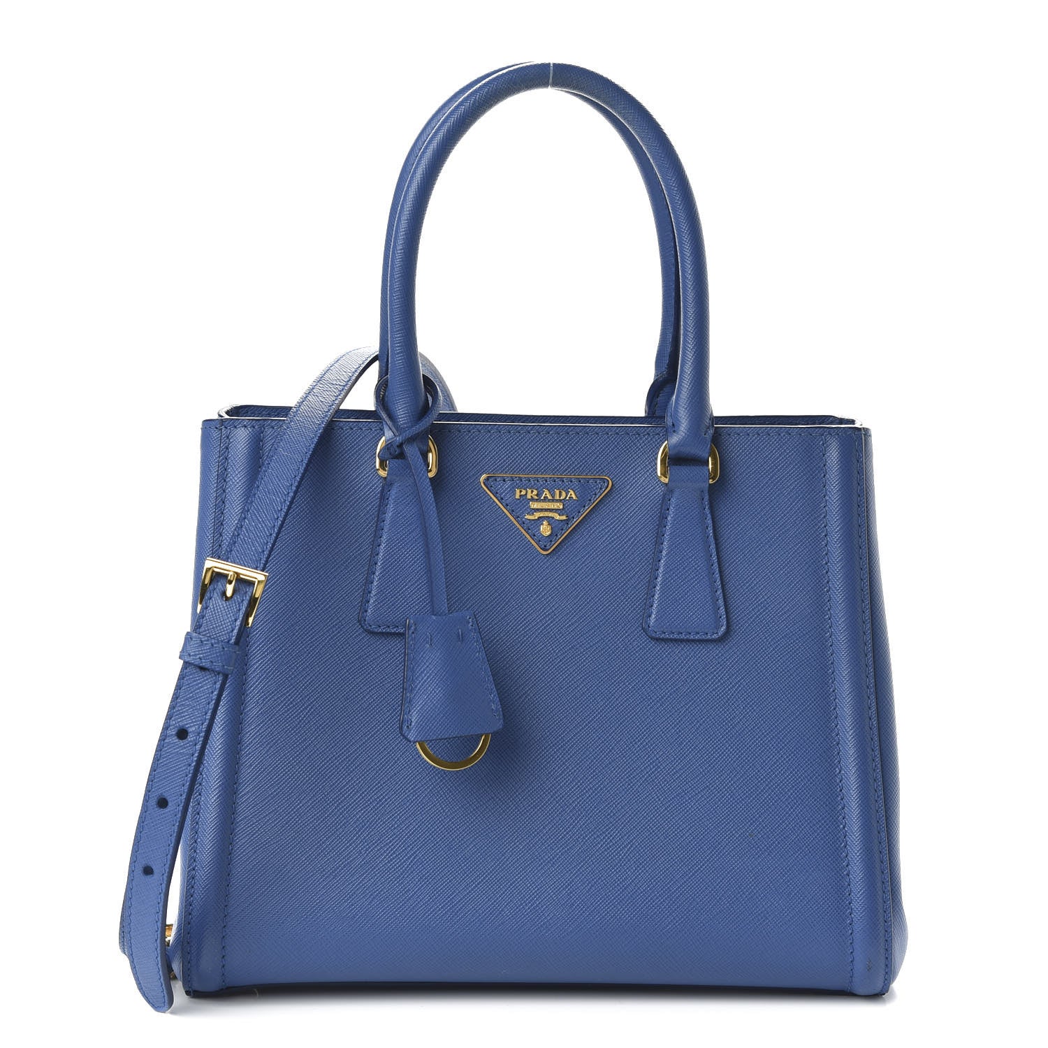 Prada Saffiano Lux Small Tote Azzurro 1 of 9