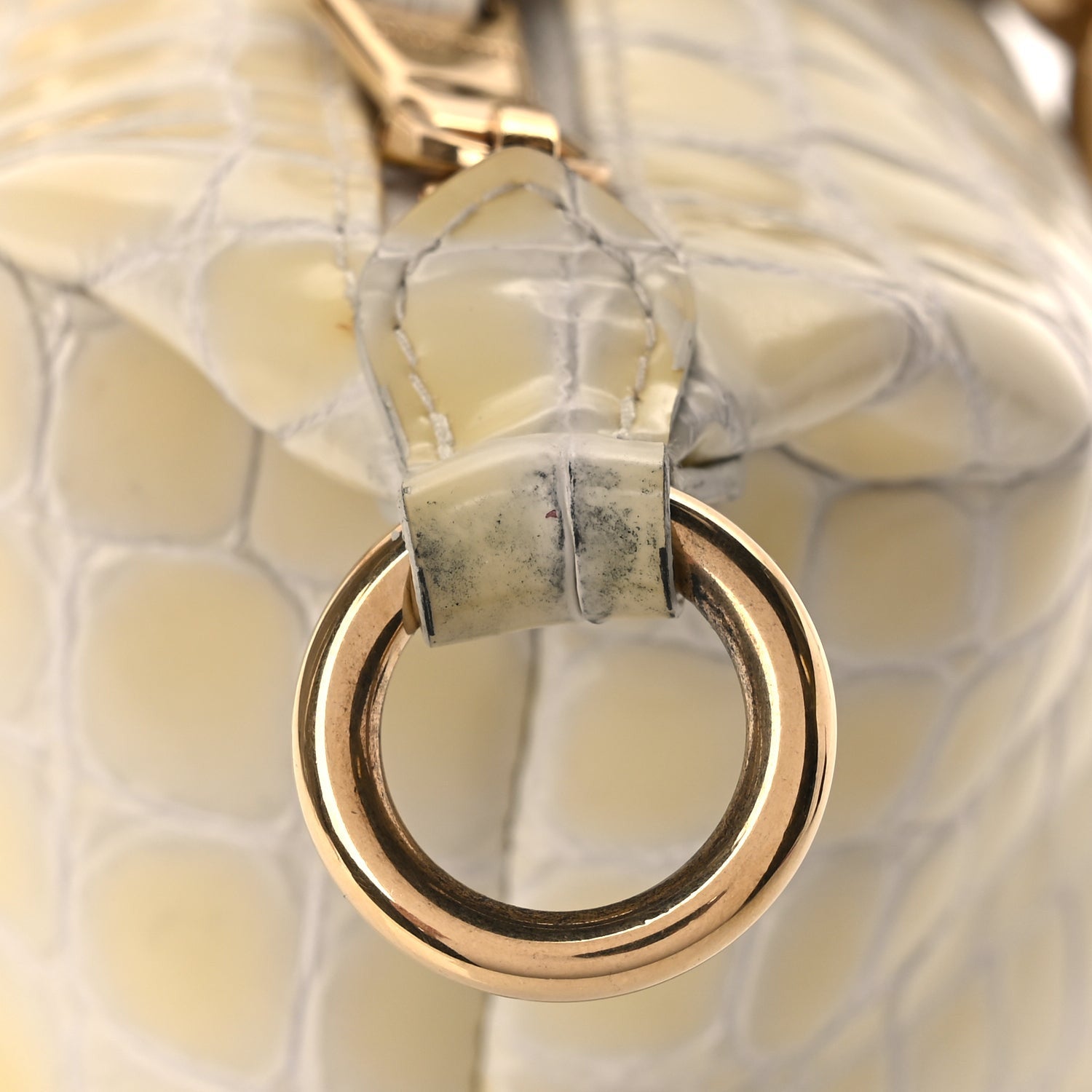Miu Miu Calfskin Crocodile Embossed St Cocco Spirit Bag White 10 of 10