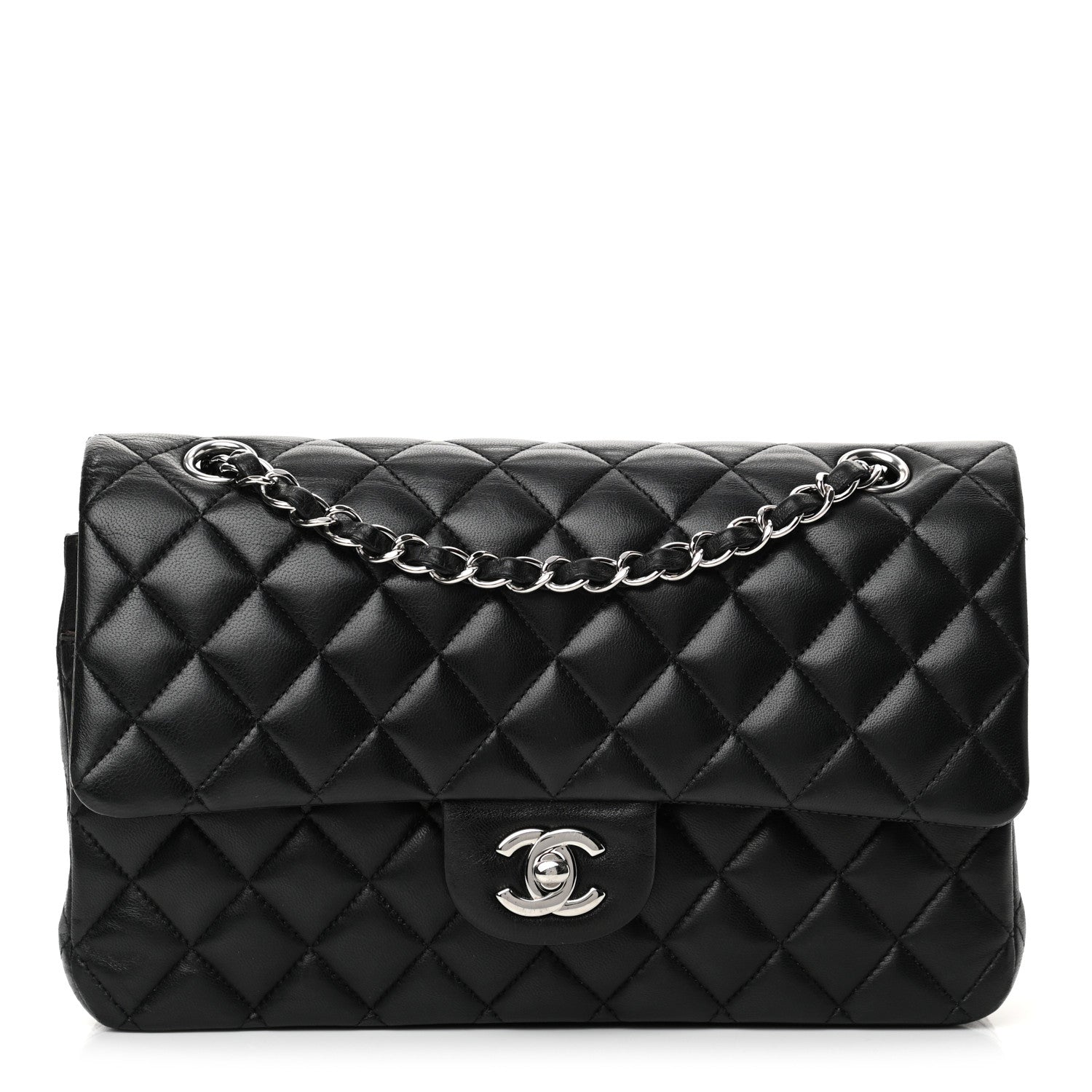 Chanel Lambskin Quilted Medium Double Flap Black 2 of 32