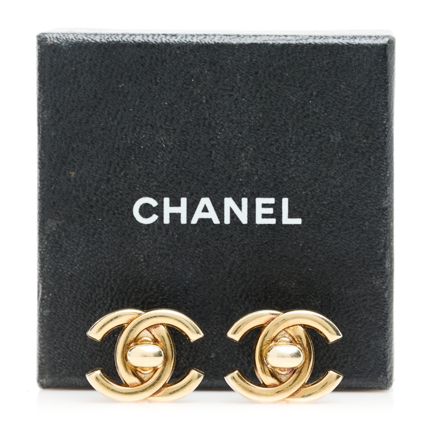 Chanel Metal CC Turnlock Clip On Earrings Gold 5 of 5