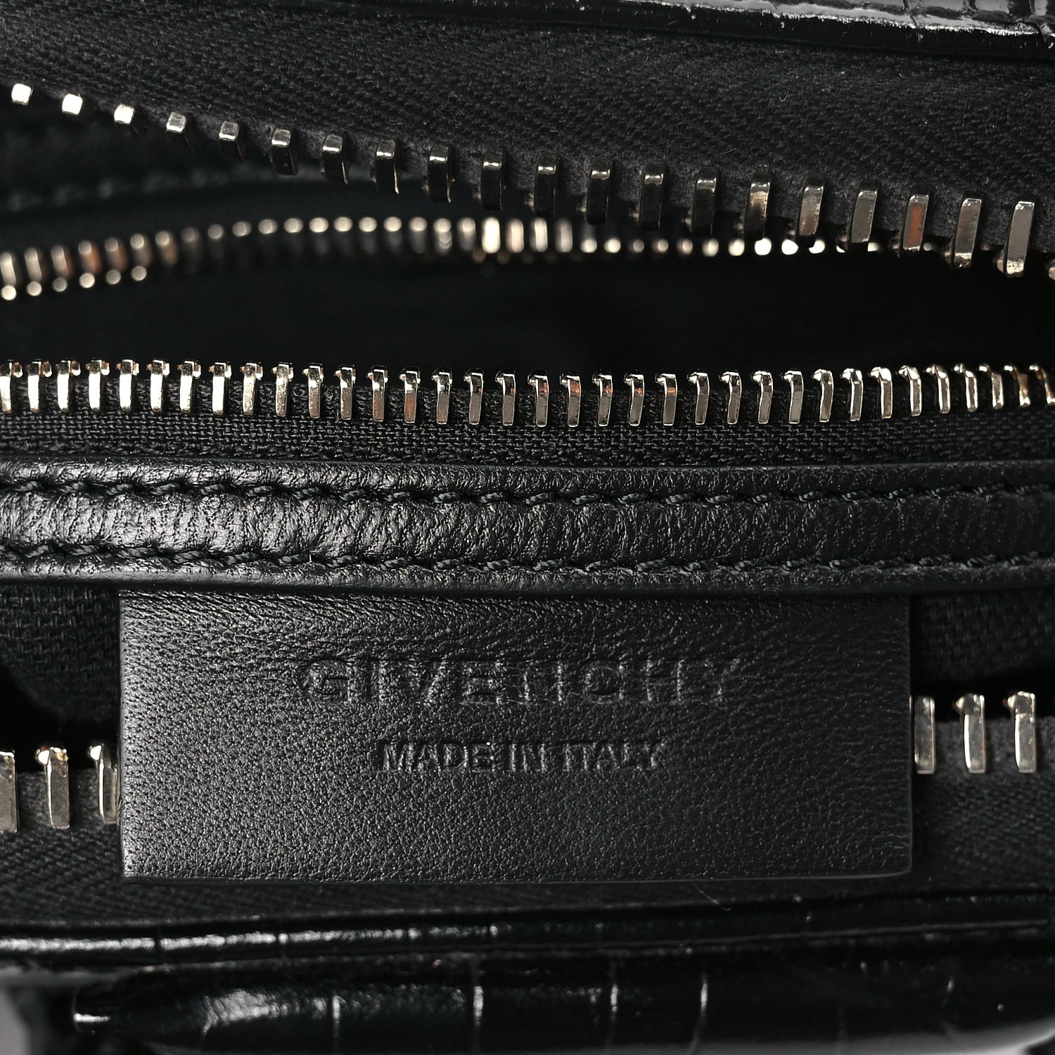 Givenchy Calfskin Crocodile Embossed Mini Antigona Black 5 of 9