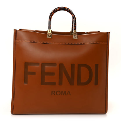 Fendi Vitello King Plexiglass Large  Sunshine Shopper Tote  Cuoio 1 of 8