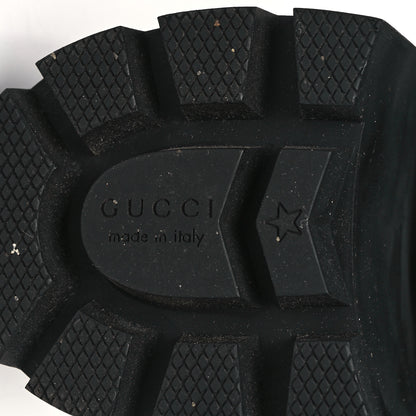 Gucci Magnum Calfskin Pearl Lace Up Combat Ankle Boots 39 Black 6 of 10