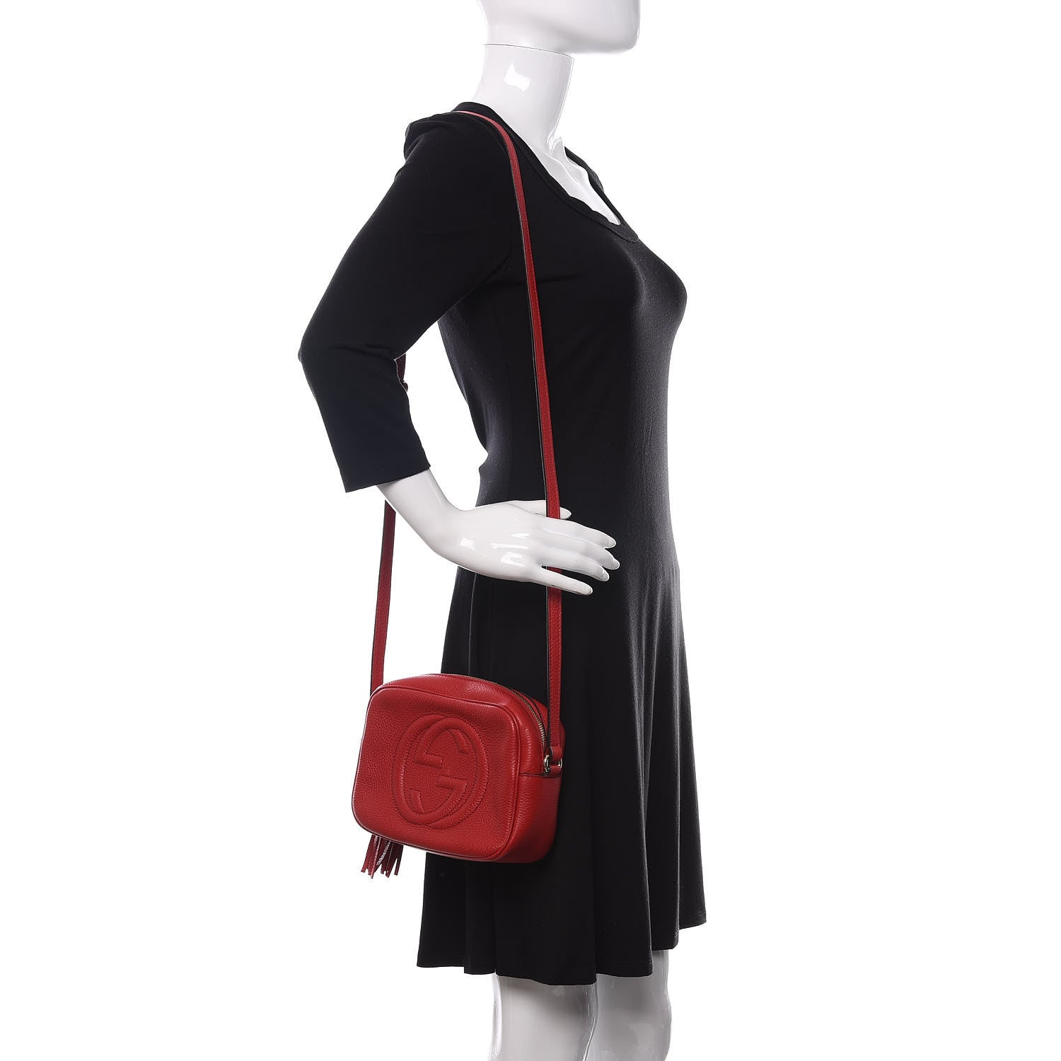 Gucci Pebbled Calfskin Small Soho Disco Bag Tabasco Red 2 of 11