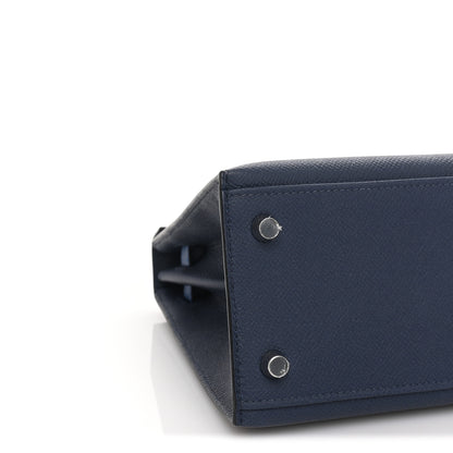 Hermes Epsom Tri-Color Kelly Sellier 25 Bleu Abysse Bleu Tie Gris Pantin 7 of 8