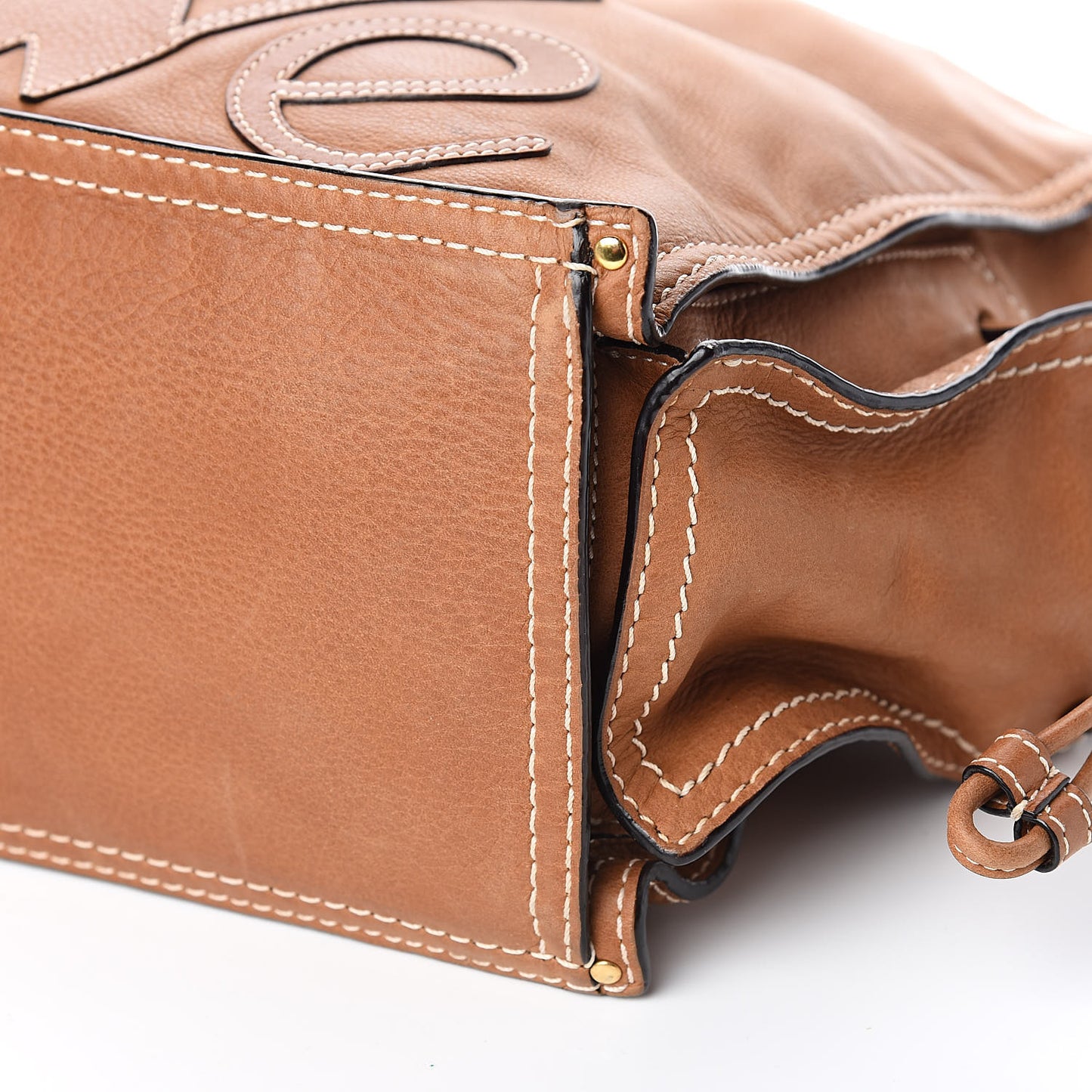 Nappa Chain Logo Shopper Tote Tan